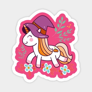 Cute Unicorn Animals Flower Magnet