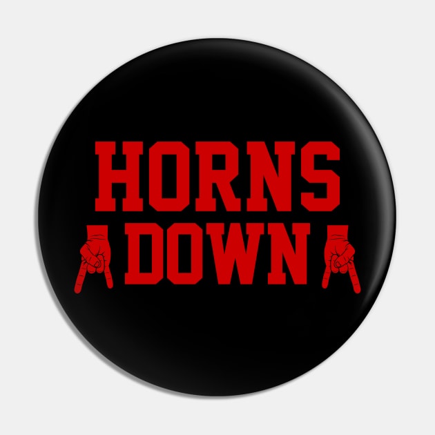 Horns Down - Black/Red Pin by KFig21