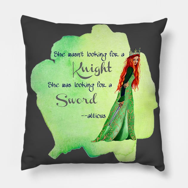 Sword not Knight Pillow by Danipost