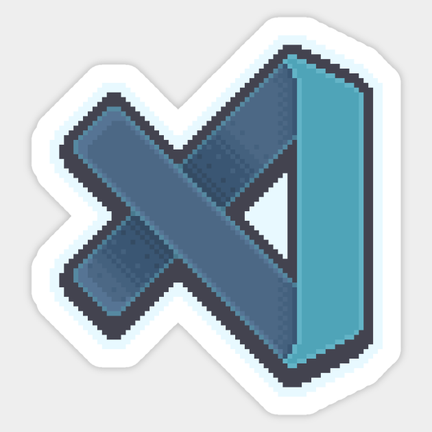 Visual Studio Code PixelArt - Visual Studio Code - Sticker | TeePublic