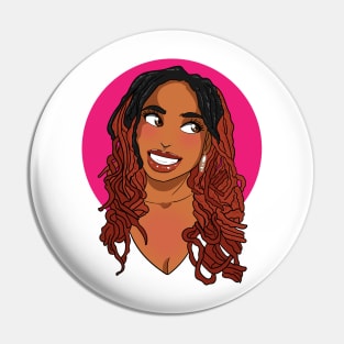 All Smiles Radiant Black Woman Pin