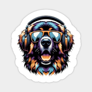 Leonberger Smiling DJ Rocks the Musical Scene Magnet