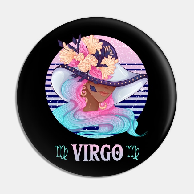 Retro Virgo Zodiac Pin by NatalitaJK