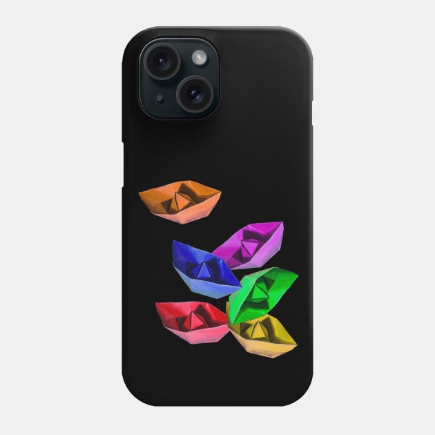 Bunch of colored paper boats Phone Case by ABelloArt