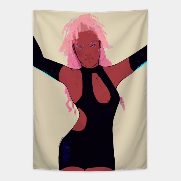 Black Dress Tapestry by Naniidraws