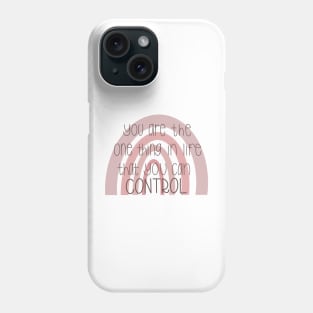 Control quote boho rainbow sticker Phone Case