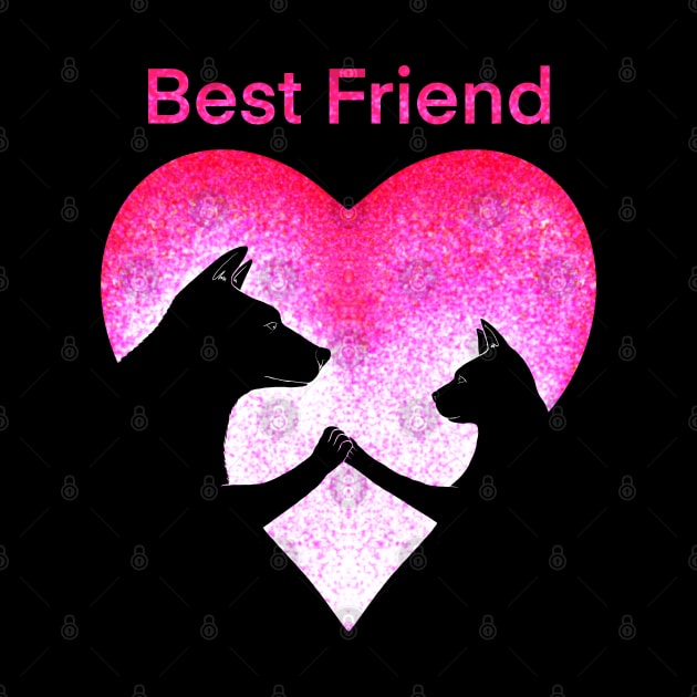 Dog and cat best friend love by Artardishop