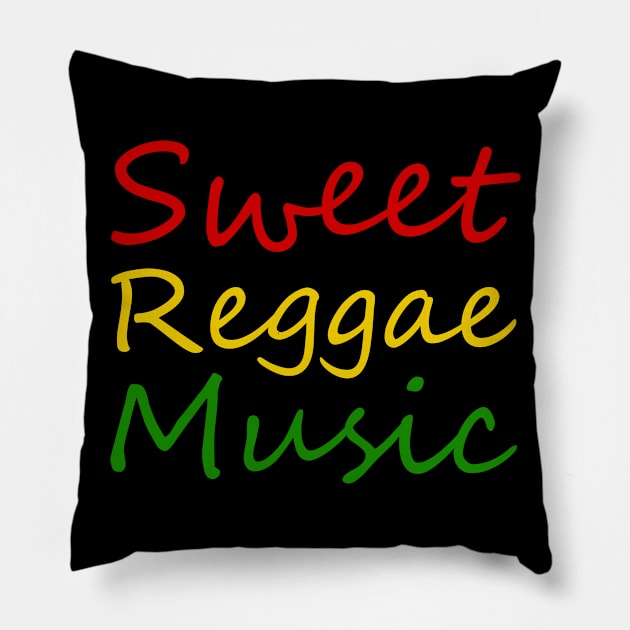 Sweet Reggae Music, Rasta, Jamaica Pillow by alzo