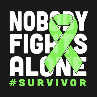 Nobody Fights Alone Lime Ribbon Non Hodgkins Lymphoma Cancer Survivor T-Shirt