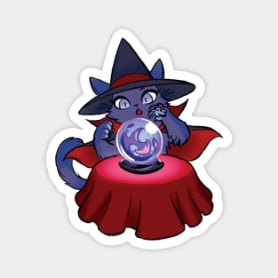 Witchy Kitty Crystal Ball Magnet