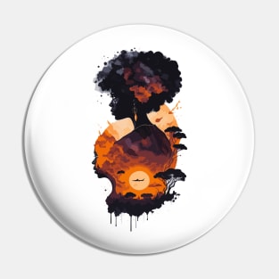 Hidden woman in African sunset Pin