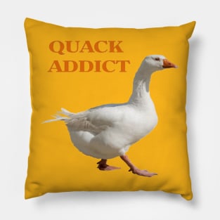 Strolling Duck Quack Addict Pun Pet Duck Lover Humor Pillow