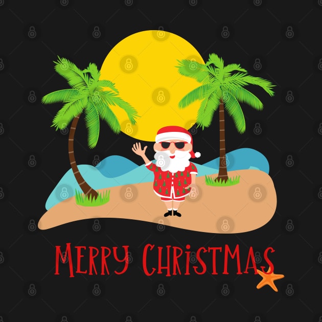 Merry Christmas Australian Beach Santa by Artisan