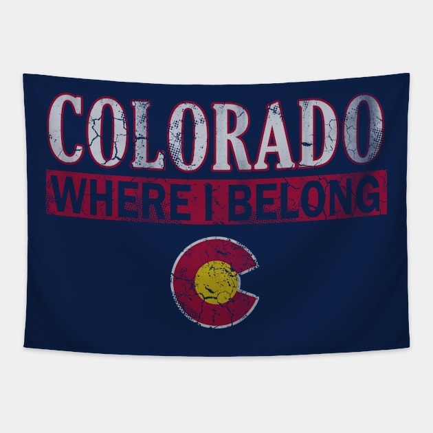 Vintage Colorado Where I Belong Tapestry by E