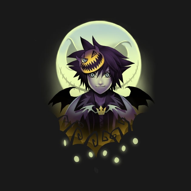 Dark Kingdom Hearts Sora - Halloween Moon Costume - Spooky Video Game by BlancaVidal