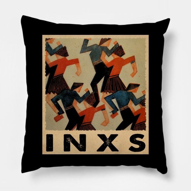 Inxs Evolution Visualizing The Band's Musical Transformation Pillow by Crazy Frog GREEN