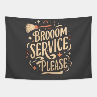 Witchy Whimsy: Broom Service Please Halloween Tee Tapestry