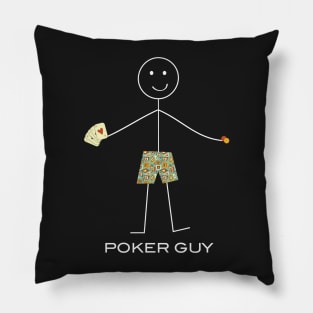 Funny Mens Poker Player Pillow