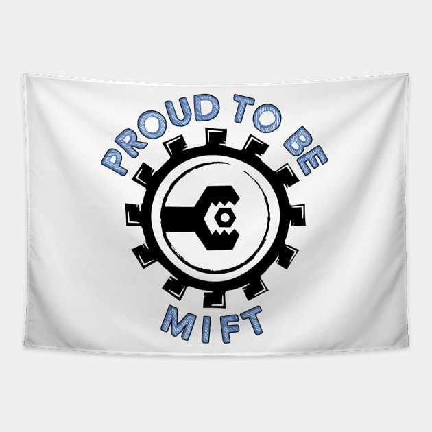 Proud to be MIFT hand drawn Tapestry by Vault Emporium