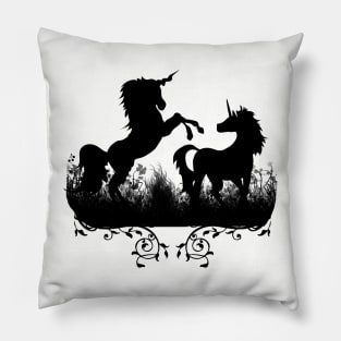 Wonderful unicorn playing in the night Pillow