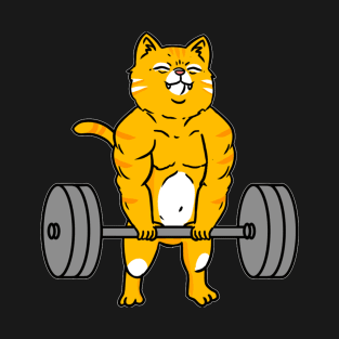 Cat Deadlift Weightlifting Cat T-Shirt