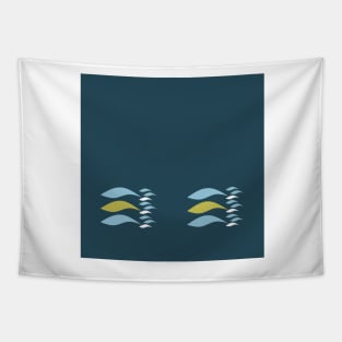 fishes on petrol blue background Tapestry