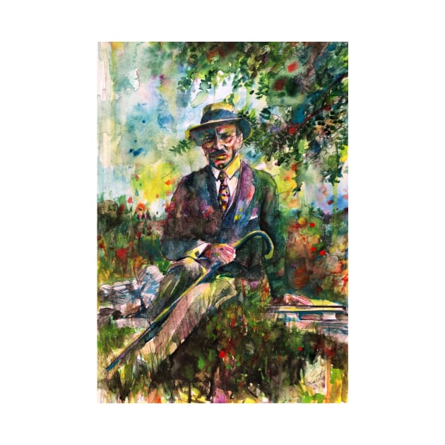 RAINER MARIA RILKE - watercolor portrait .4 by lautir