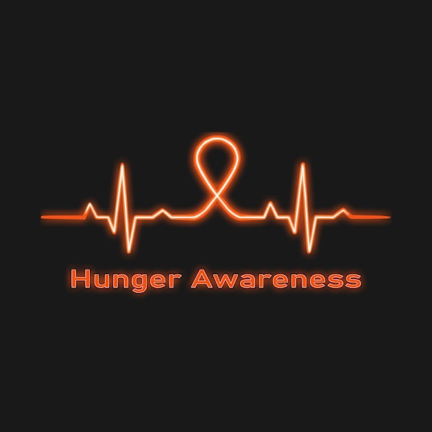 Hunger Awareness Heartbeat Fight Faith Hope Cure Believe Orange Ribbon Warrior by celsaclaudio506