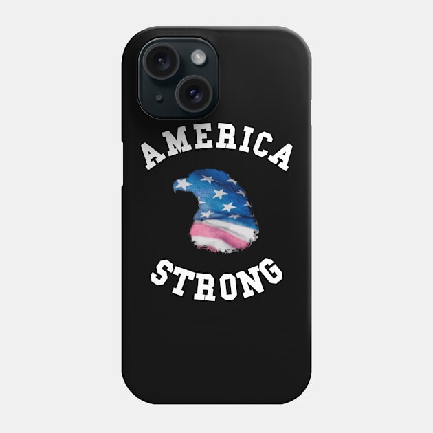 🦅 America Strong, 1776, Eagle Head Flag, Patriotic Phone Case by Pixoplanet