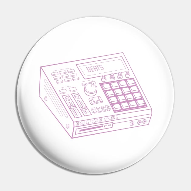 Beat Maker (Pastel Violet Lines) Analog / Music Pin by Analog Digital Visuals