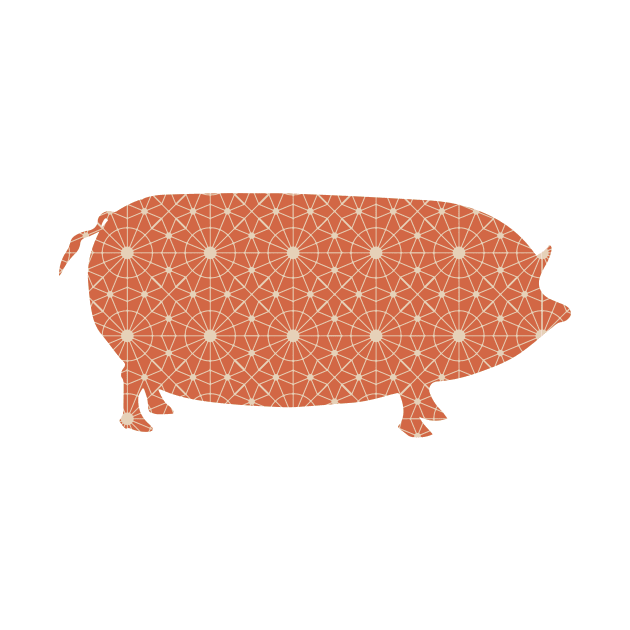 Pig Silhouette with Pattern by deificusArt