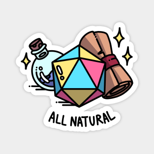 All Natural Pansexual DnD D20 Magnet