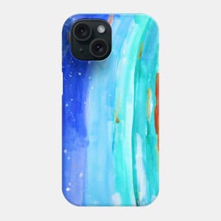 Blue Watercolor Space Phone Case