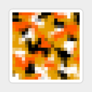 Original Pixelated Orange Retro Style Camouflage Design Magnet