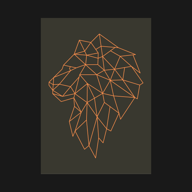 Lineart Lion Design In minimal style by waltzart