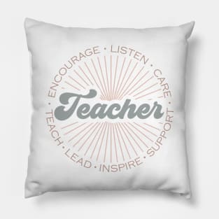 Teacher Appreciation Inspire Care Support Teach Pillow