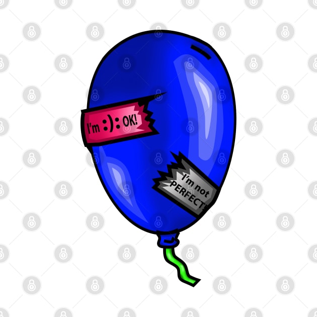 Imperfect Blue Balloon - I'm OK by ArtsoftheHeart