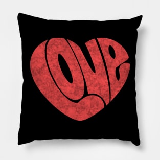 Love word in a heart shape simple cute design for valentines day textured Pillow