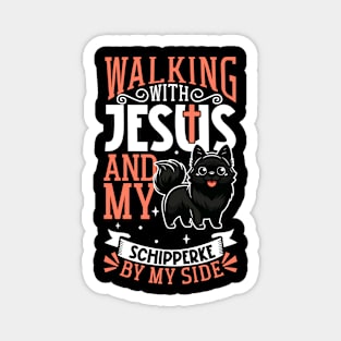 Jesus and dog - Schipperke Magnet