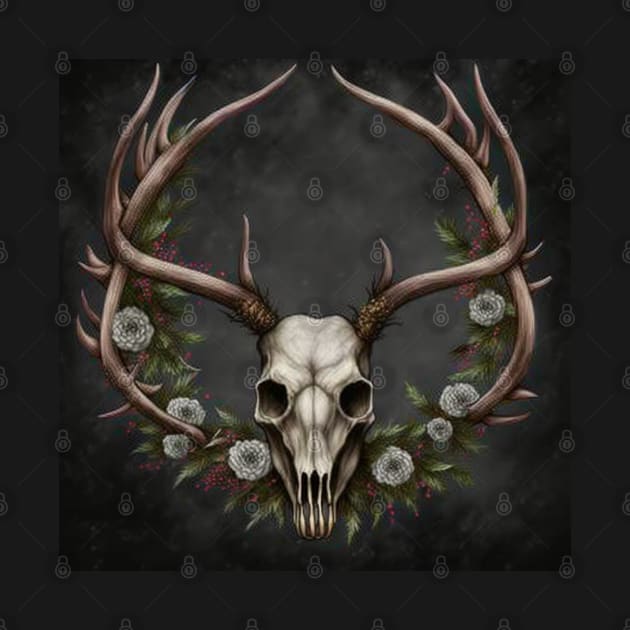 Stag wreath by BloodRubyz