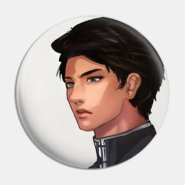 Black Hair Anime Boy Pin by animegirlnft