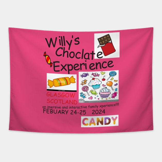 Willy's Chocolate Experience Tapestry by MindsparkCreative