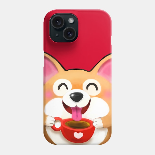 Corgi & Coffee Phone Case by hkxdesign