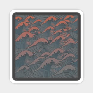 Sunset waves Magnet