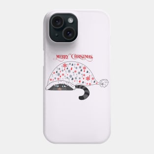 Gato santa claus Phone Case