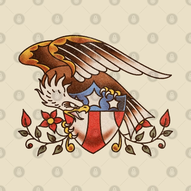 American Traditional Eagle and Shield by OldSalt