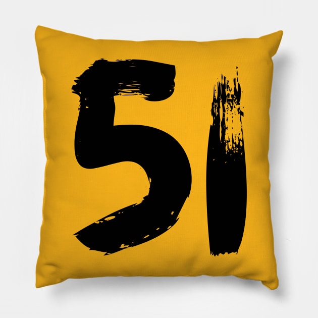 Number 51 Pillow by Erena Samohai