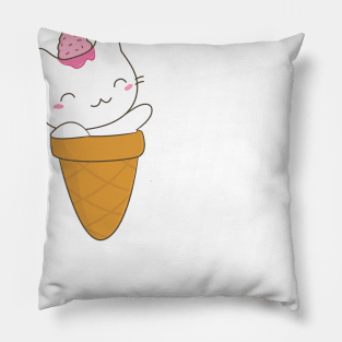 Kawaii Ice Cream Cat Pillow