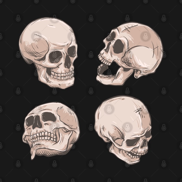 skull figure in different angle by Skidipap