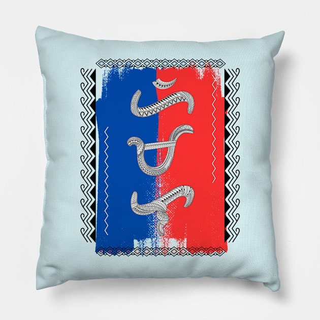 Philippine Flag / Baybayin word Himala (Miracle) Pillow by Pirma Pinas